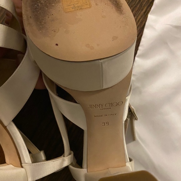 Jimmy Choo Satin Block Heels - Picture 6 of 7